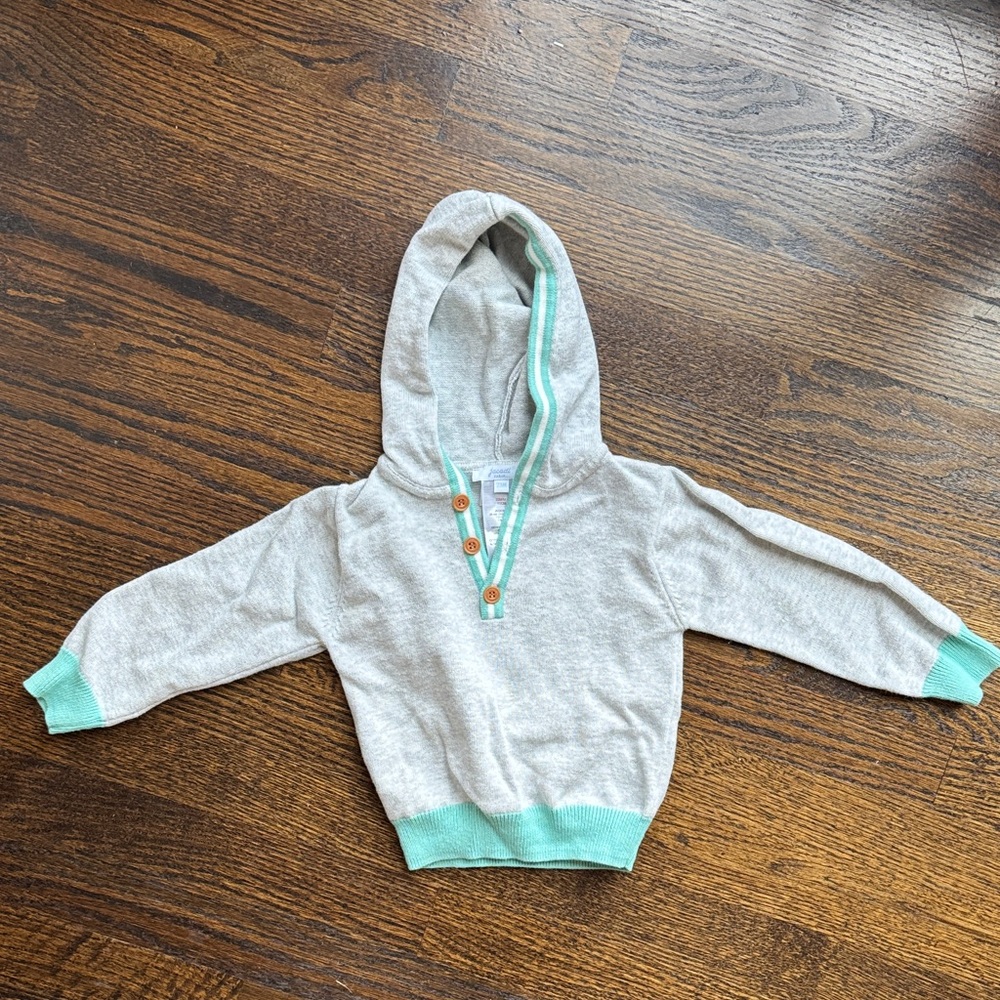 JACADI Kids Gray Knitted Hoodie